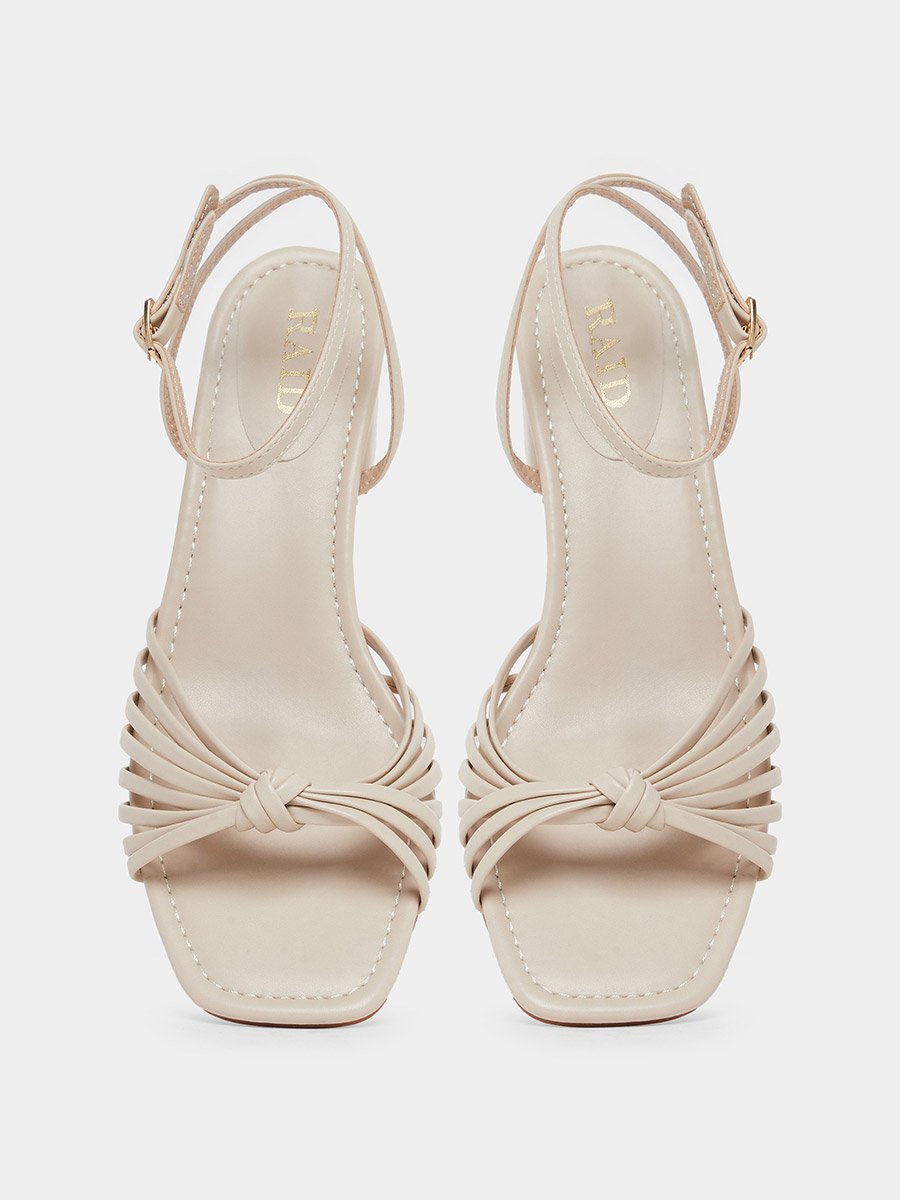 Aanvi Strappy Knotted Block Heel Sandals