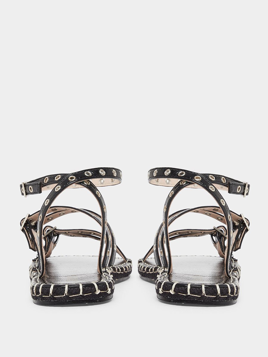 Tanya Metal Eyelet Flat Espadrilles