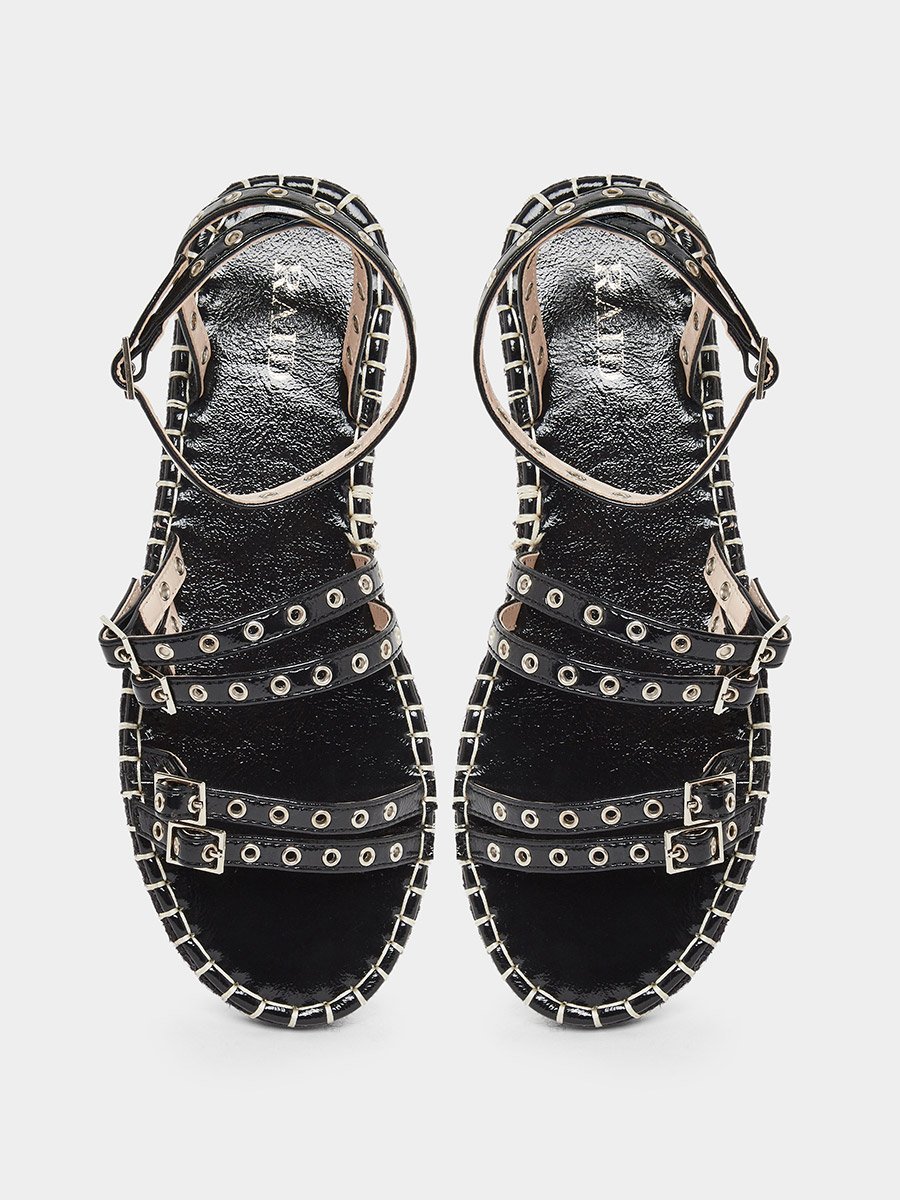 Tanya Metal Eyelet Flat Espadrilles