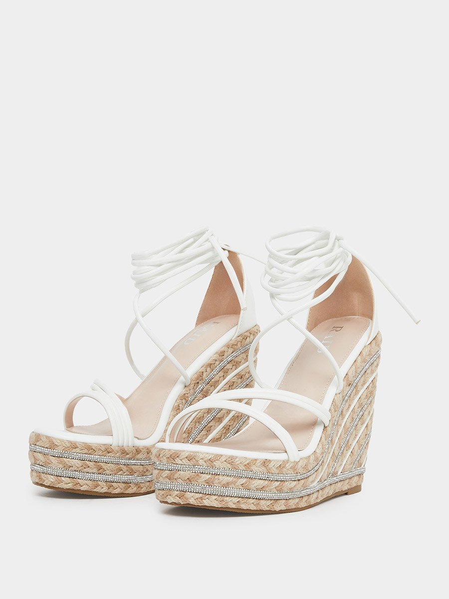 Francis Strappy Tie-Up Embellished Wedge