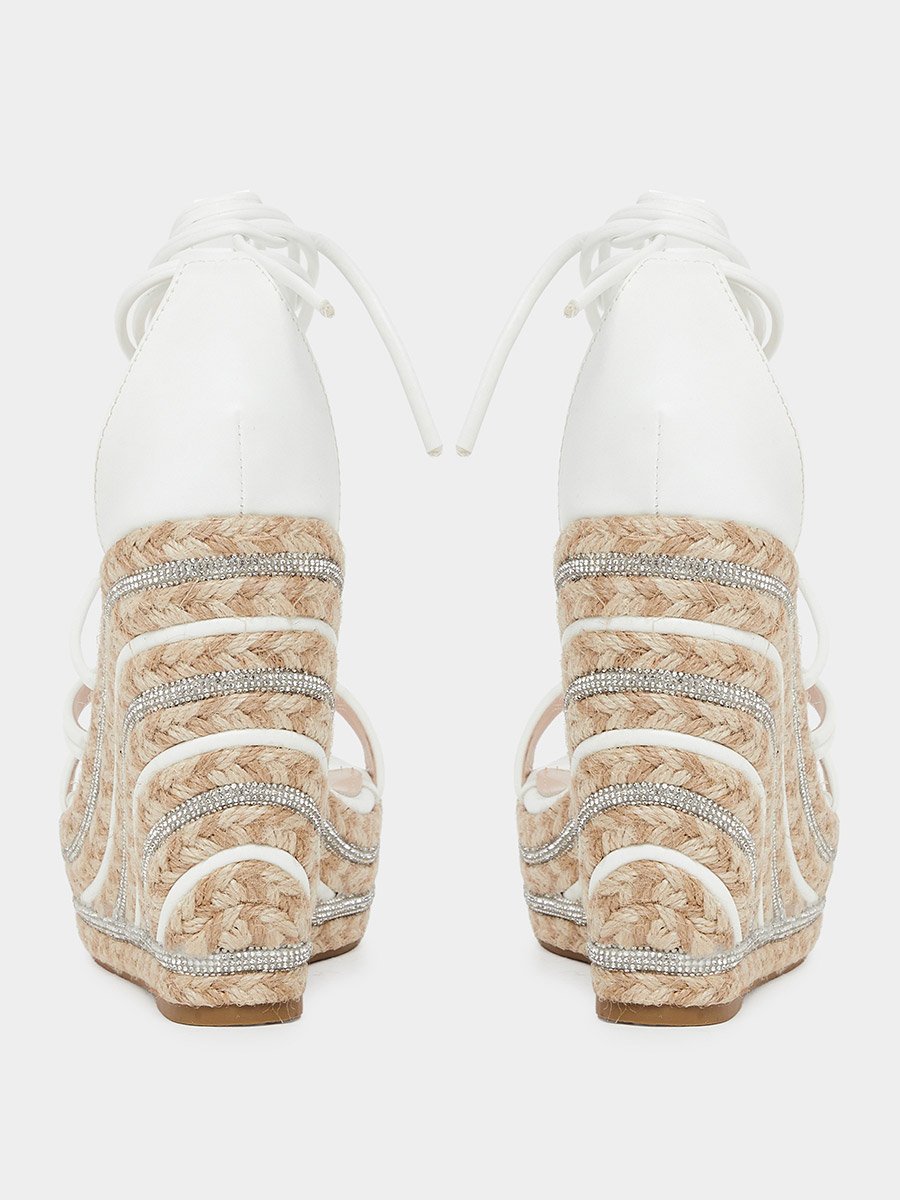 Francis Strappy Tie-Up Embellished Wedge