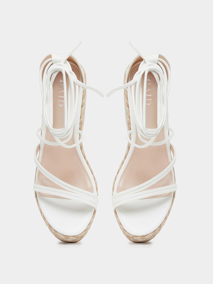 Francis Strappy Tie-Up Embellished Wedge