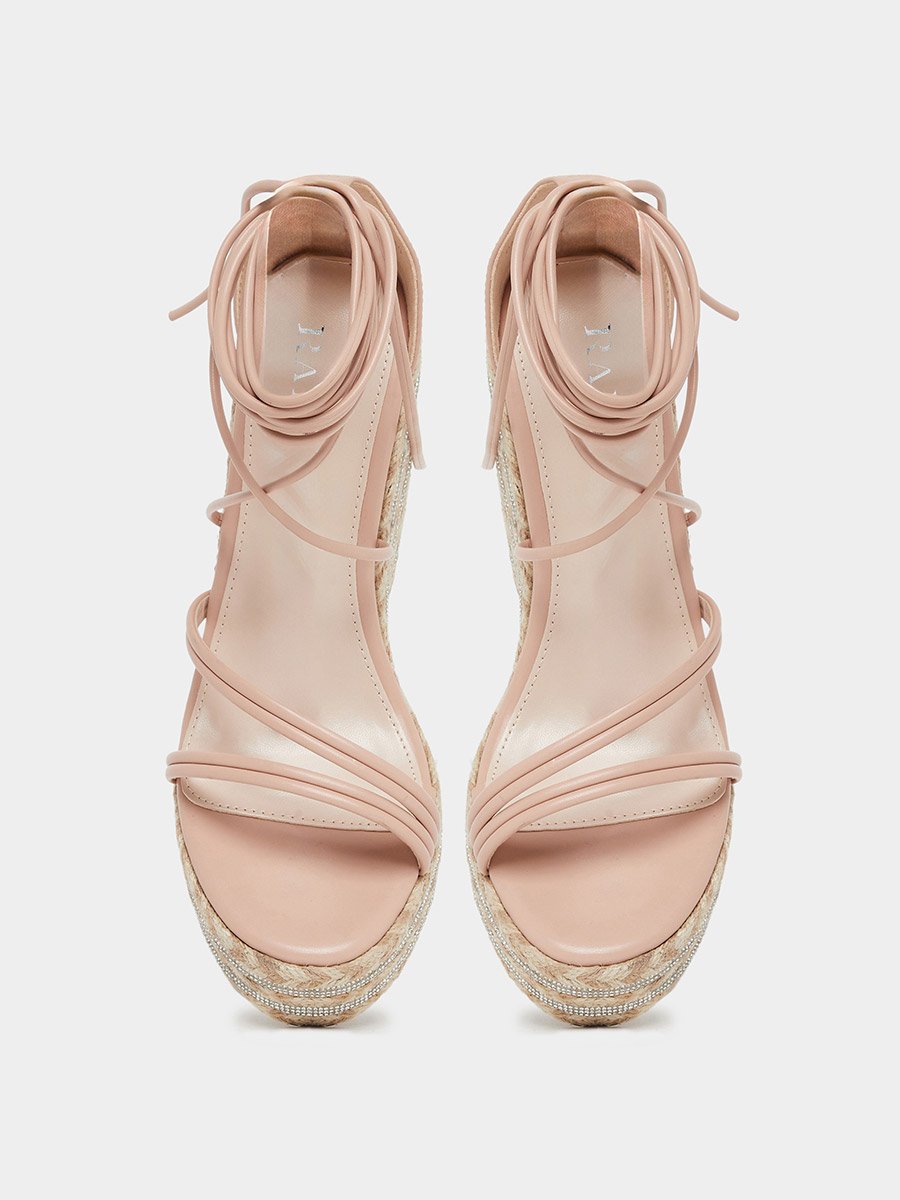 Francis Strappy Tie-Up Embellished Wedge
