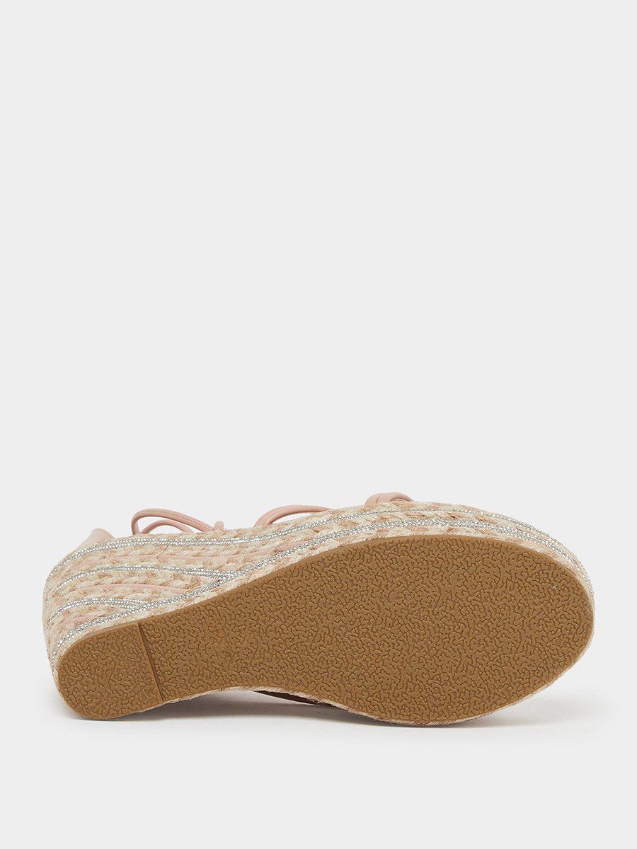 Francis Strappy Tie-Up Embellished Wedge