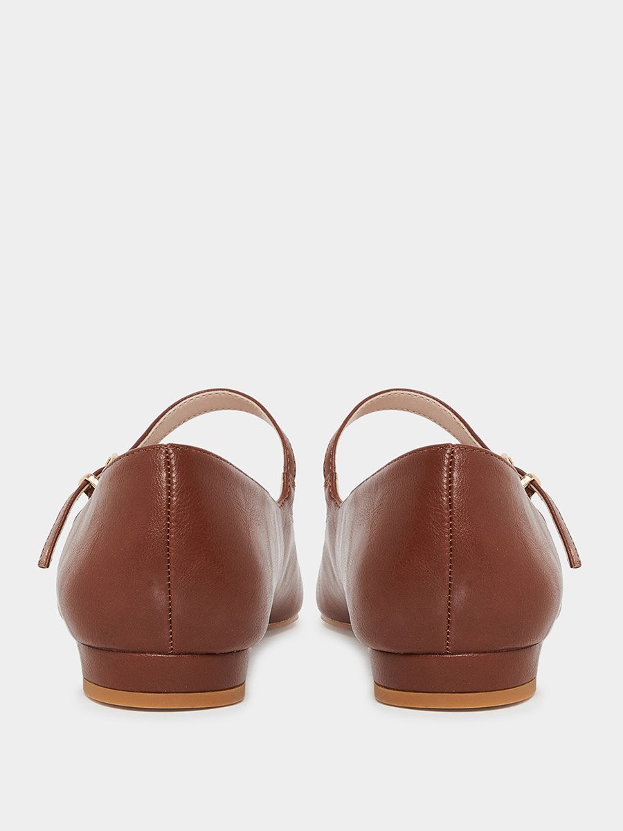 Abha Pointed Toe Buckle Flat Shoes