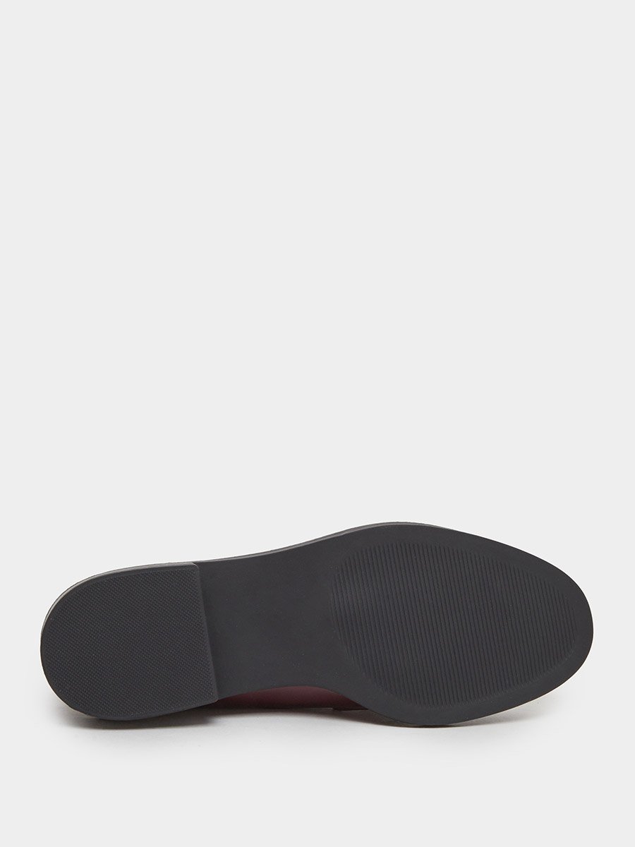 Burgundy Patent Loafers with Buckle Detail