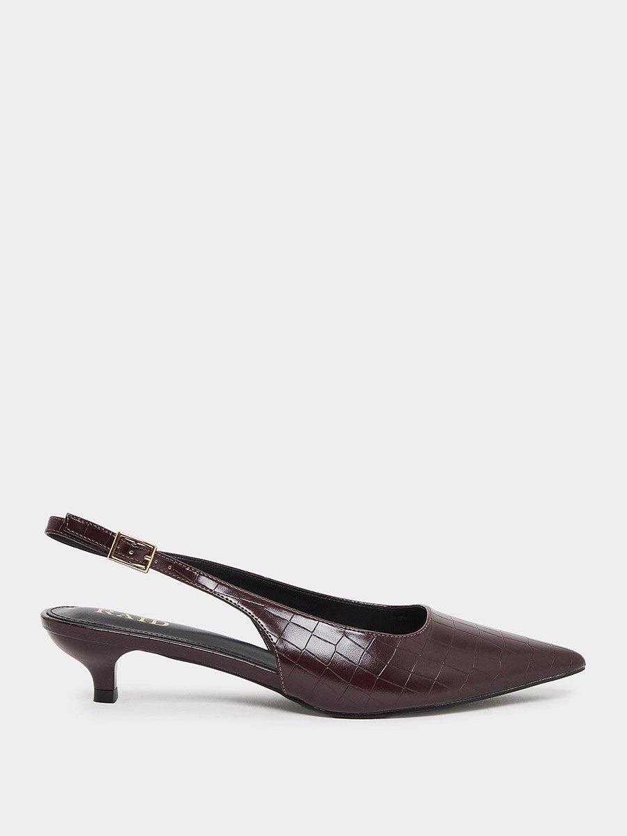 Zariya Slingback Buckle Kitten Heel Shoes