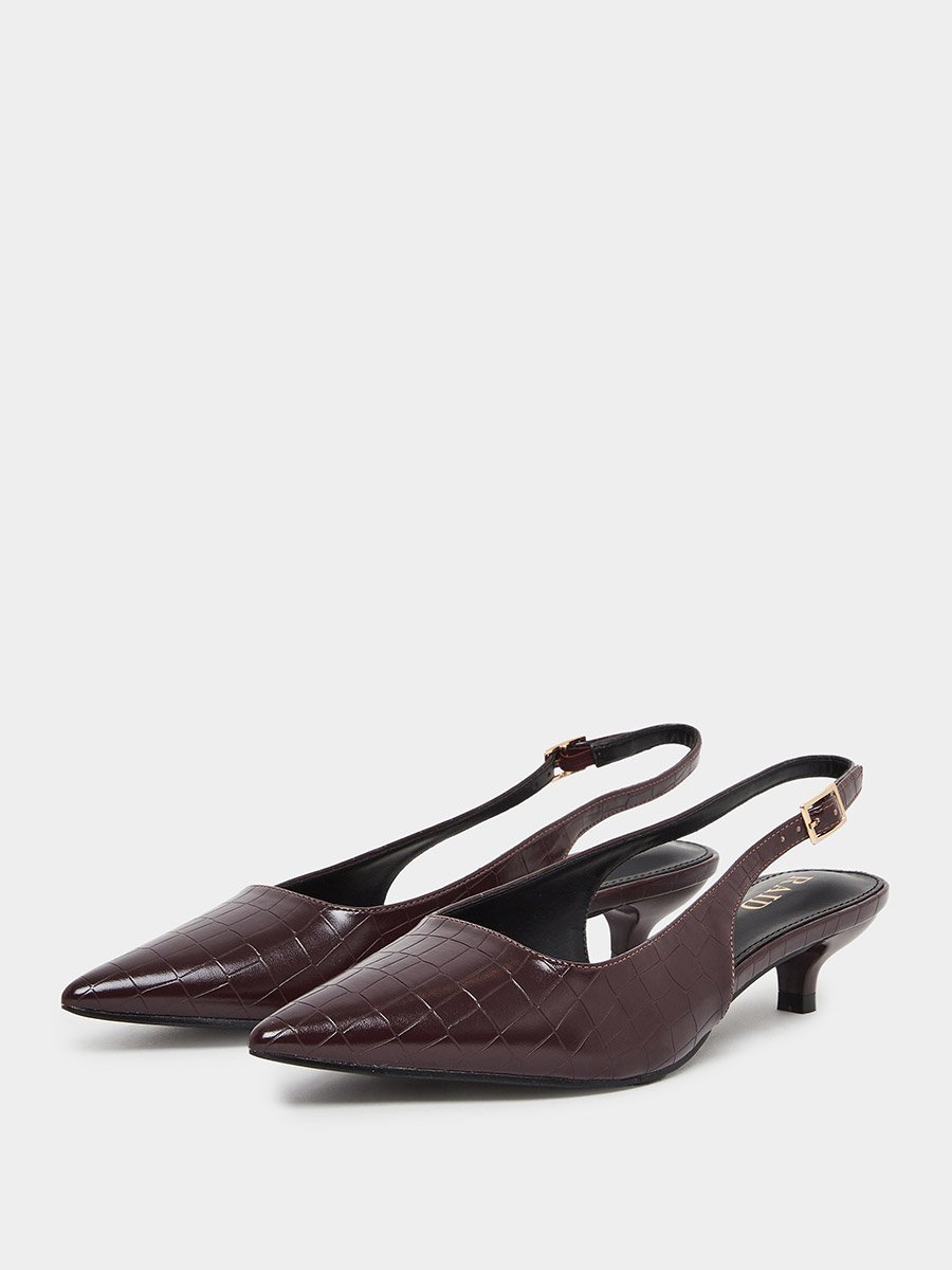 Zariya Slingback Buckle Kitten Heel Shoes
