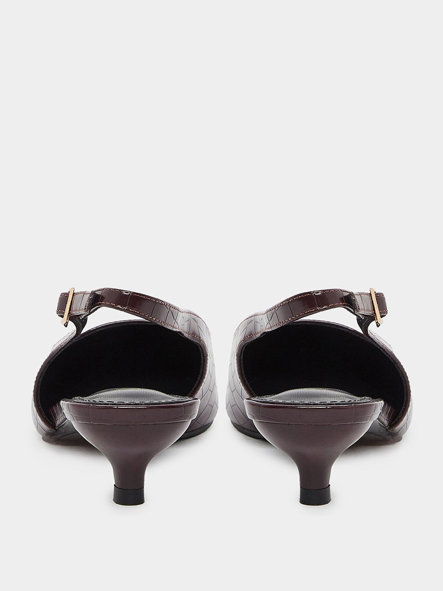 Zariya Slingback Buckle Kitten Heel Shoes