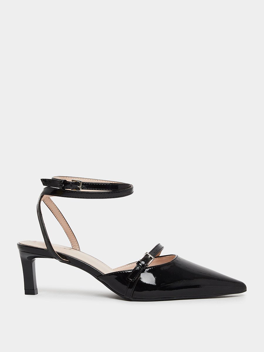 Imara Buckled Strappy Kitten Heel Shoes
