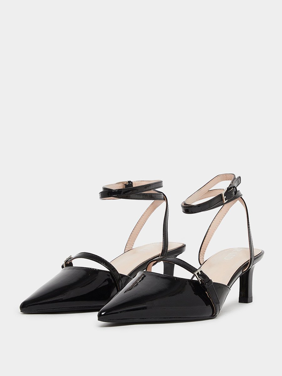 Imara Buckled Strappy Kitten Heel Shoes