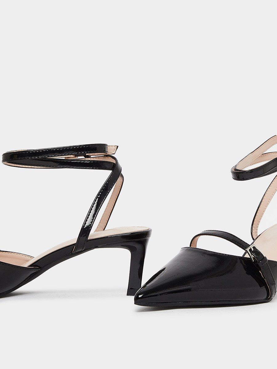 Imara Buckled Strappy Kitten Heel Shoes