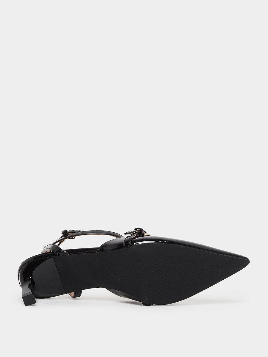 Imara Buckled Strappy Kitten Heel Shoes