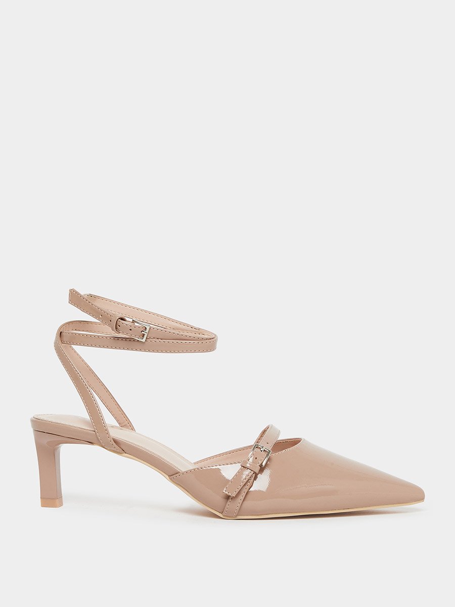 Imara Buckled Strappy Kitten Heel Shoes