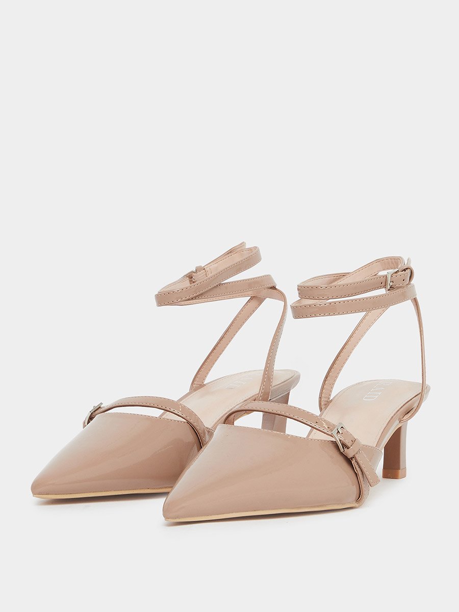 Imara Buckled Strappy Kitten Heel Shoes