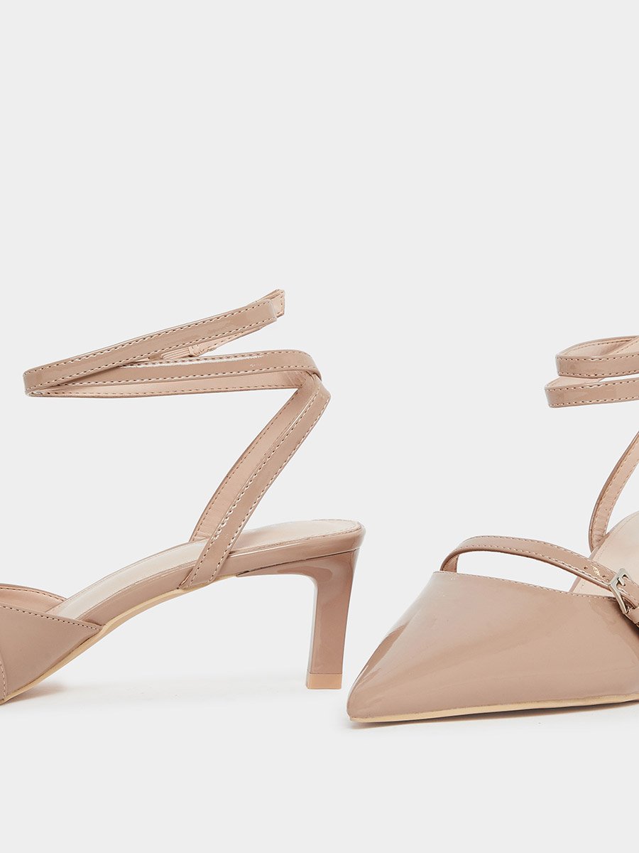 Imara Buckled Strappy Kitten Heel Shoes