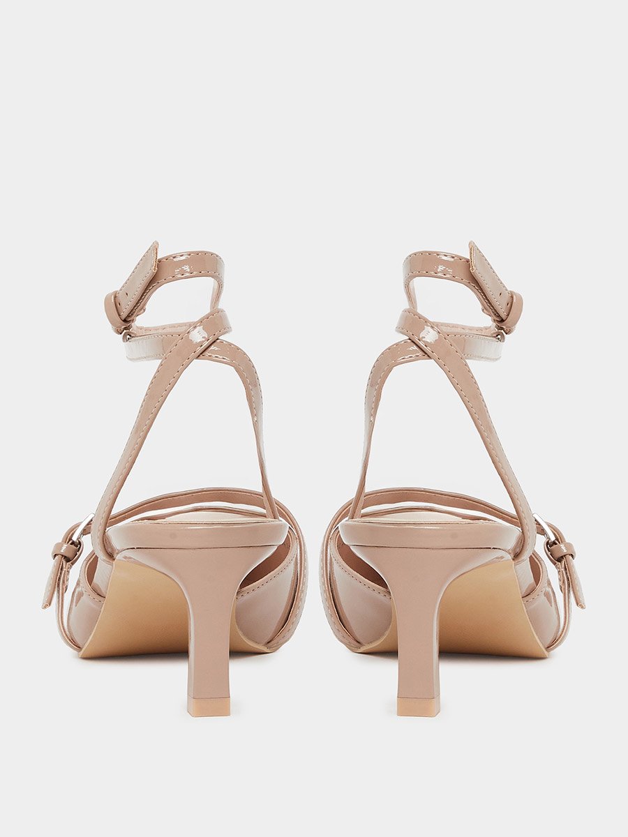Imara Buckled Strappy Kitten Heel Shoes