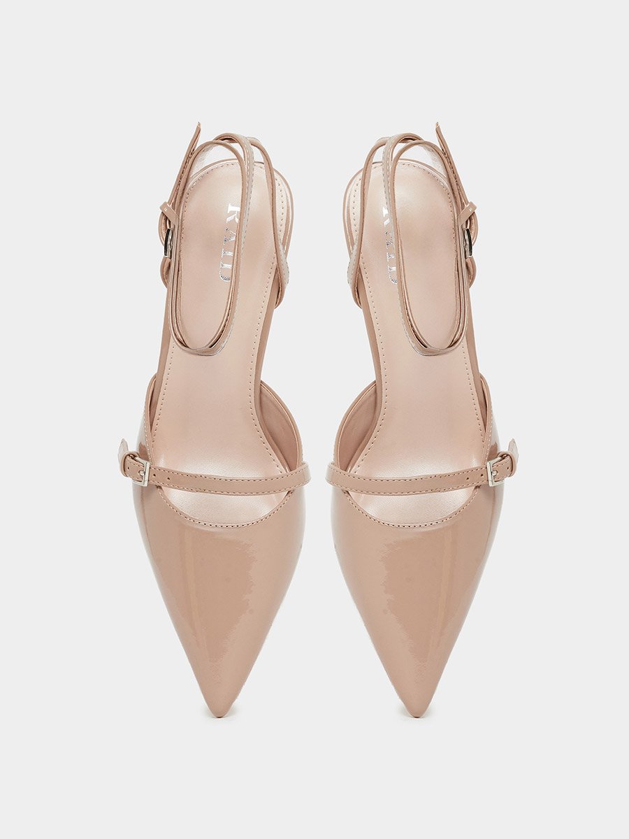 Imara Buckled Strappy Kitten Heel Shoes