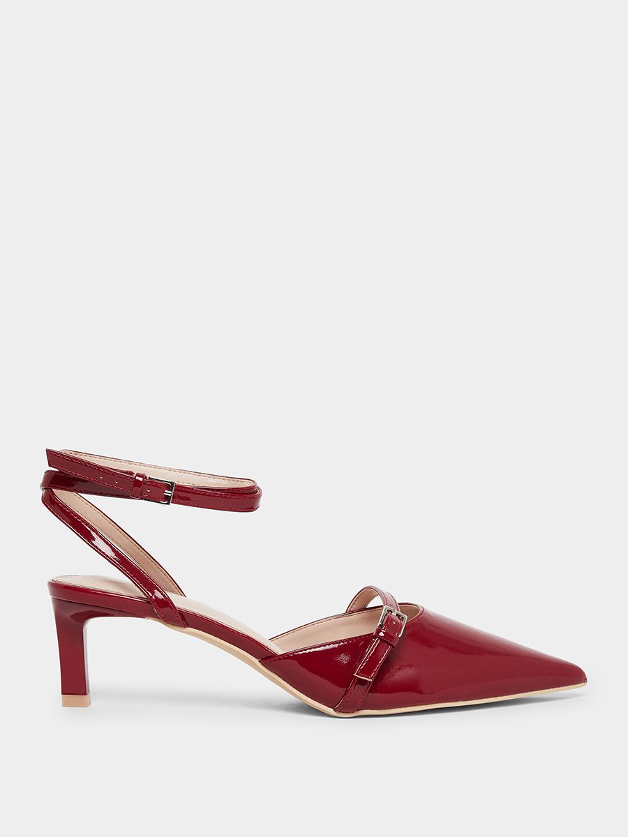 Imara Buckled Strappy Kitten Heel Shoes