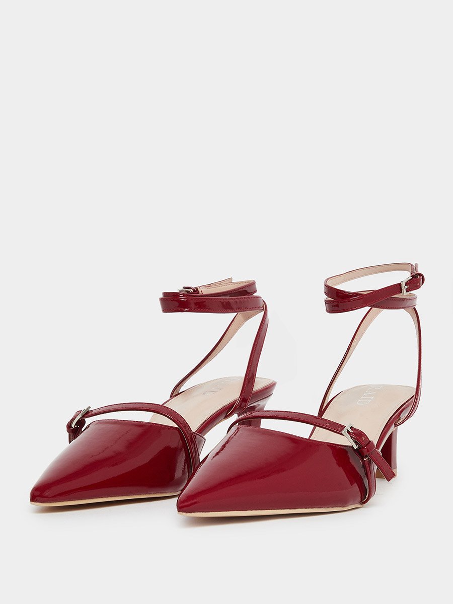 Imara Buckled Strappy Kitten Heel Shoes