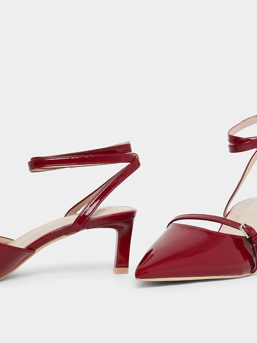 Imara Buckled Strappy Kitten Heel Shoes