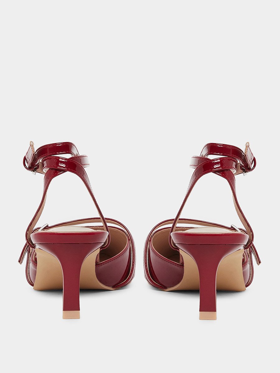 Imara Buckled Strappy Kitten Heel Shoes