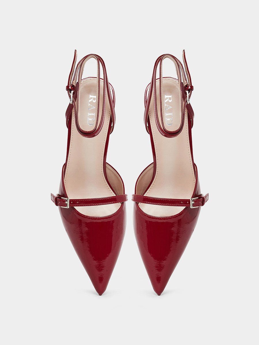 Imara Buckled Strappy Kitten Heel Shoes