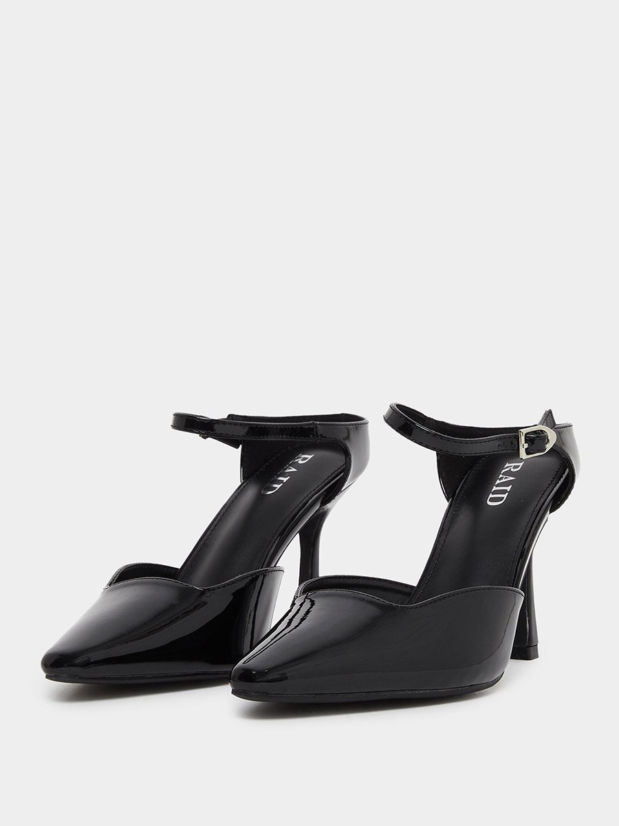 Harler Black Ankle Strap Pointed Toe Shoes