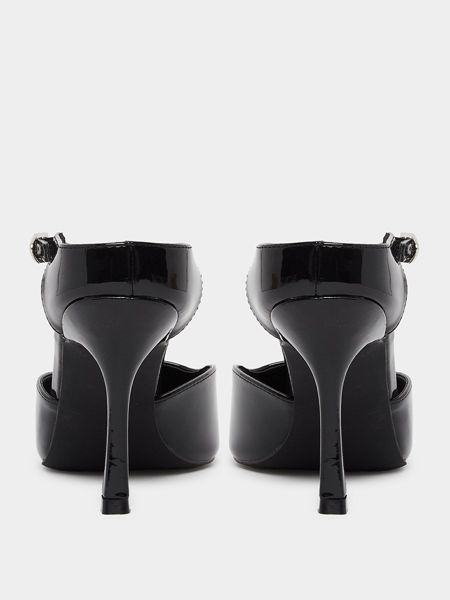 Harler Black Ankle Strap Pointed Toe Shoes