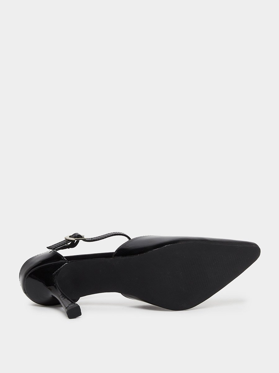 Harler Black Ankle Strap Pointed Toe Shoes