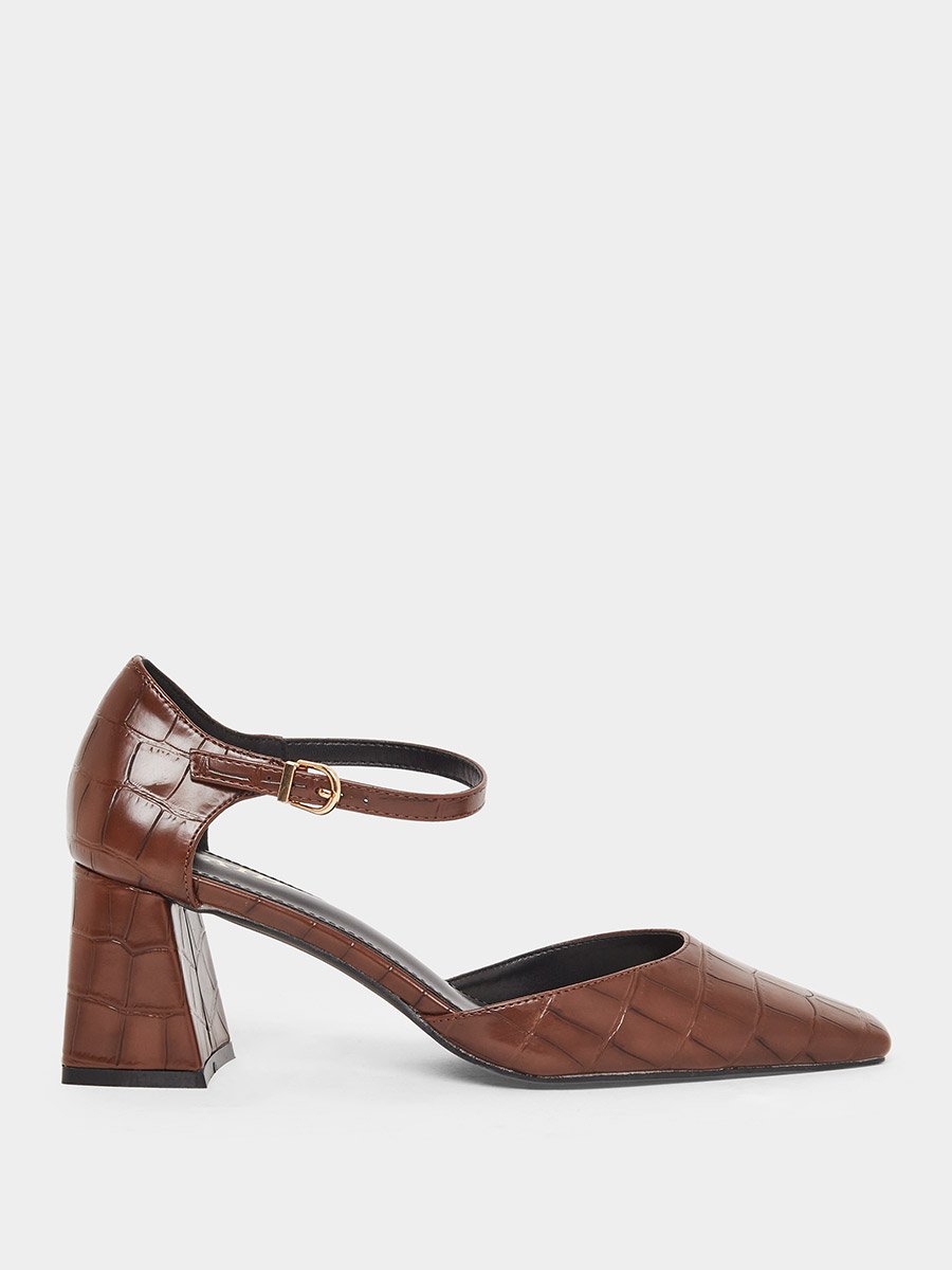 Lydia Textured Block Heel Shoes