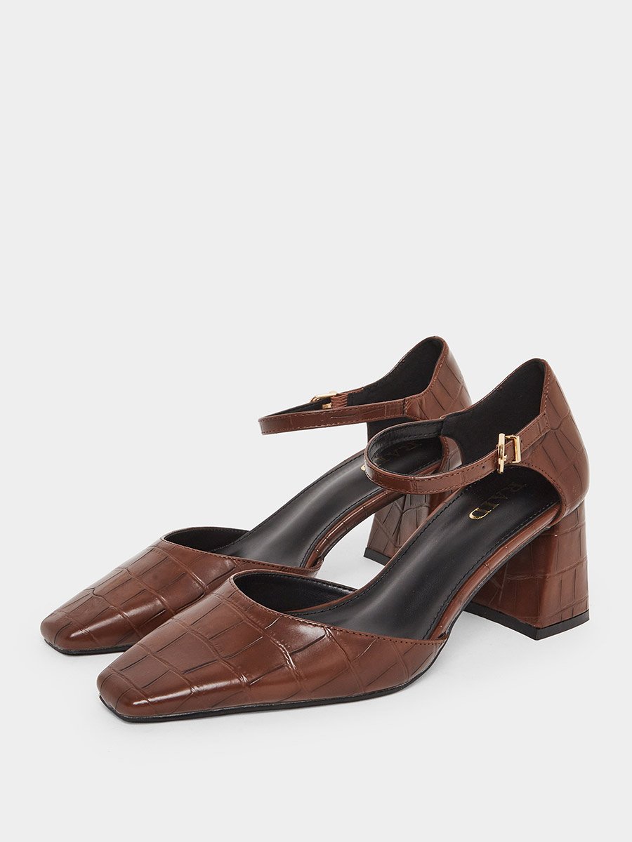 Lydia Textured Block Heel Shoes