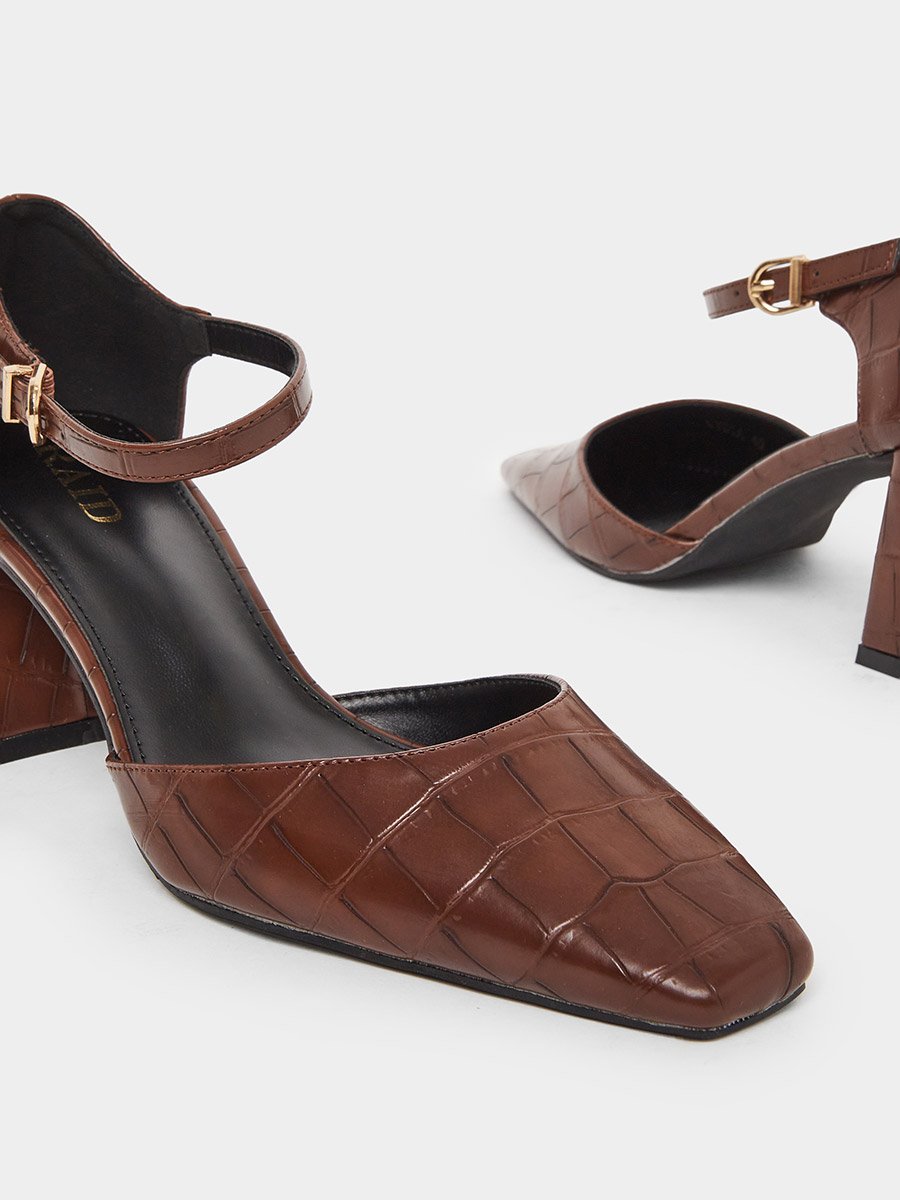 Lydia Textured Block Heel Shoes