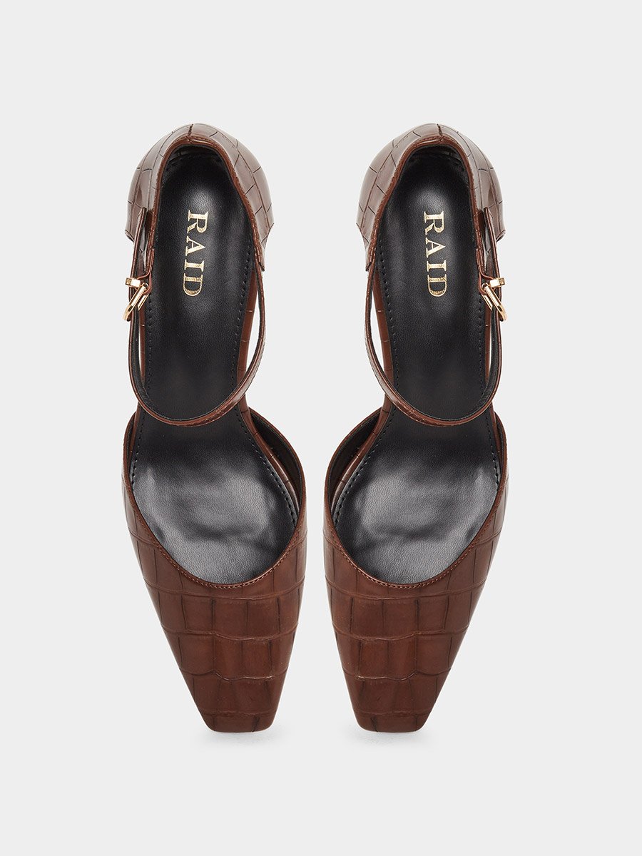 Lydia Textured Block Heel Shoes