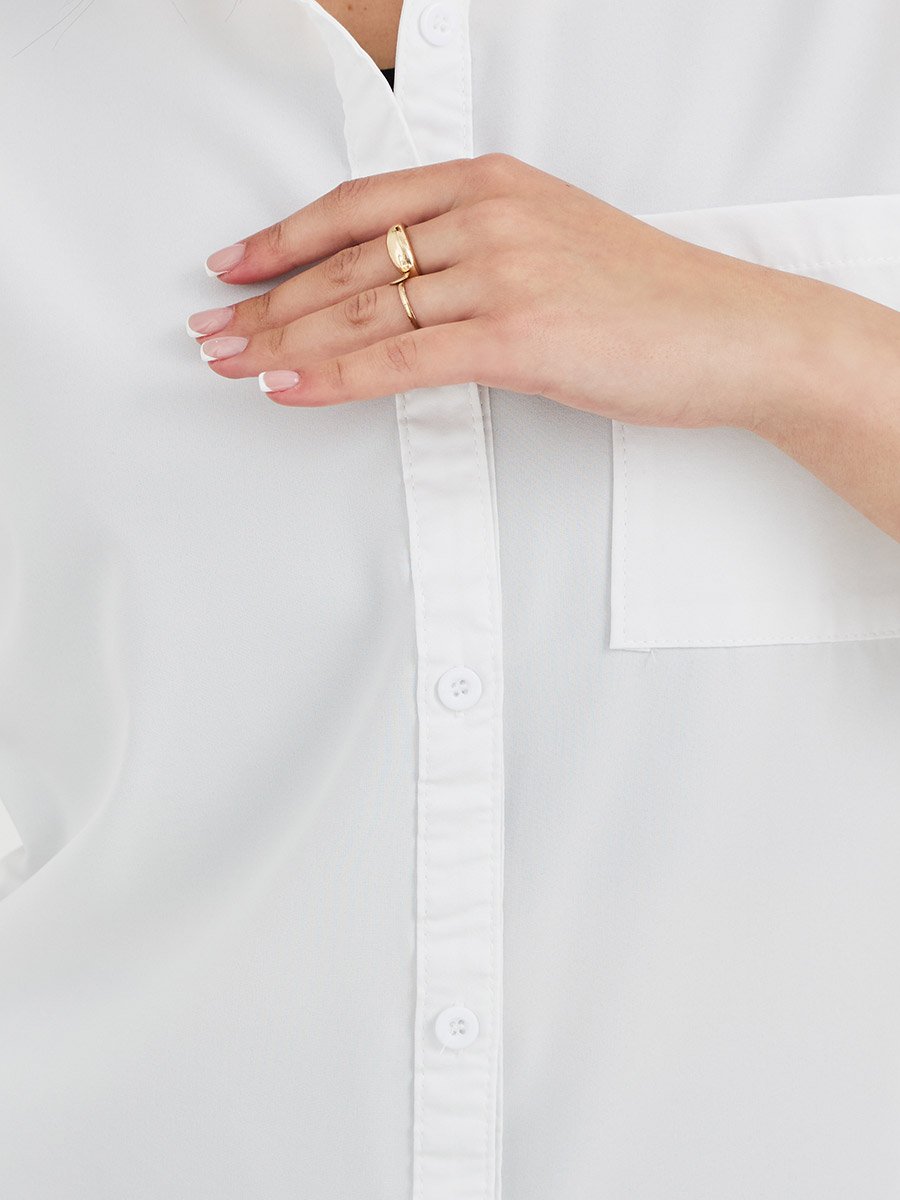 Solid Short Sleeve Oversized Shirt
