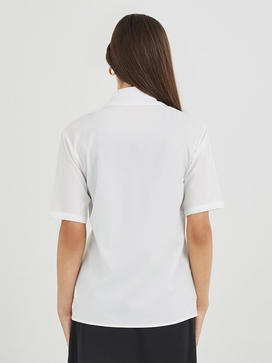 Solid Short Sleeve Oversized Shirt