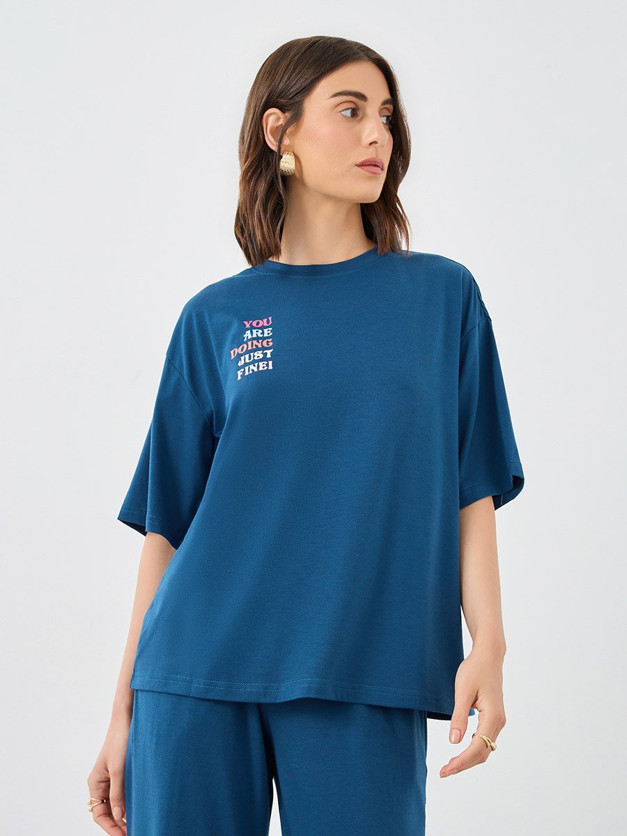 Slogan Print Relaxed Fit Top and Joggers Co-Ords
