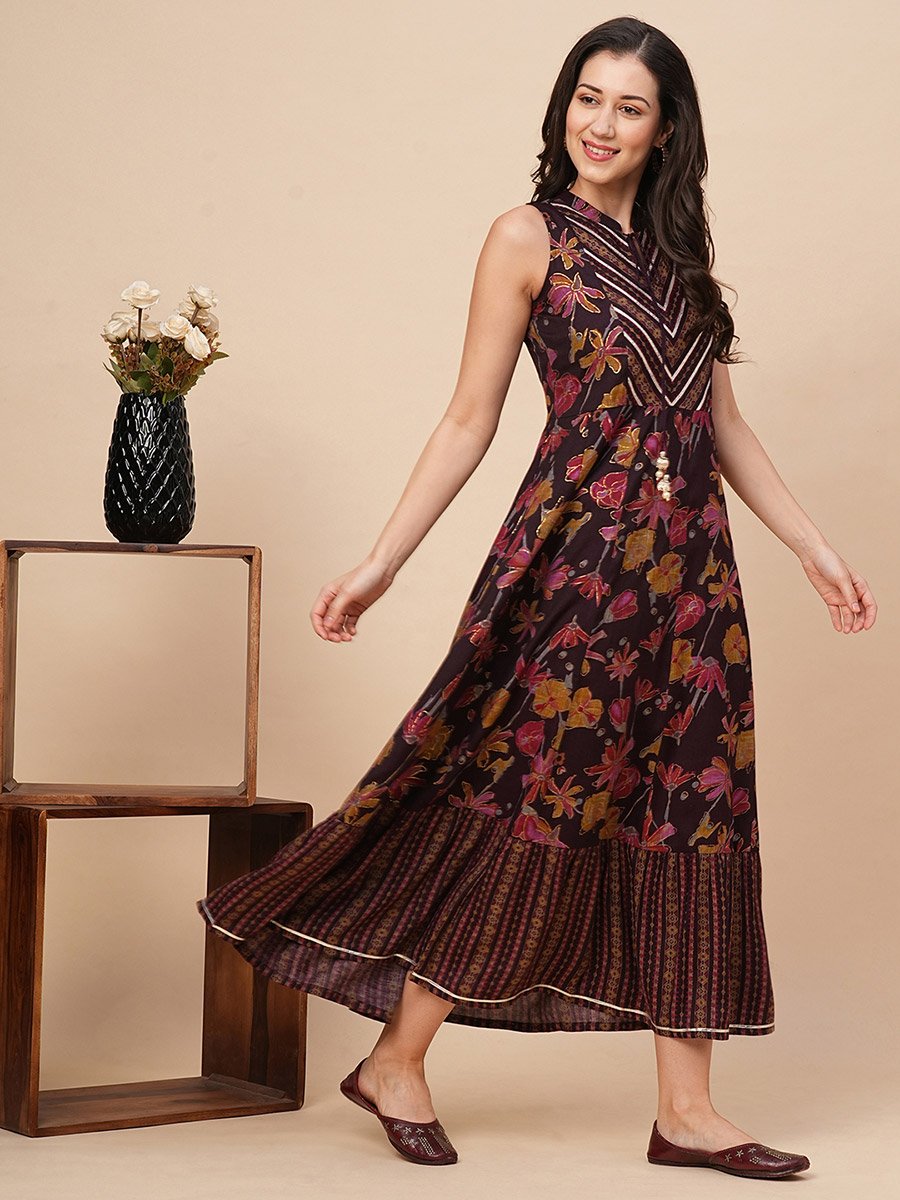 knee length a line dress Portfolio Dress | A Line Dress With Mandarin Collar main image 0