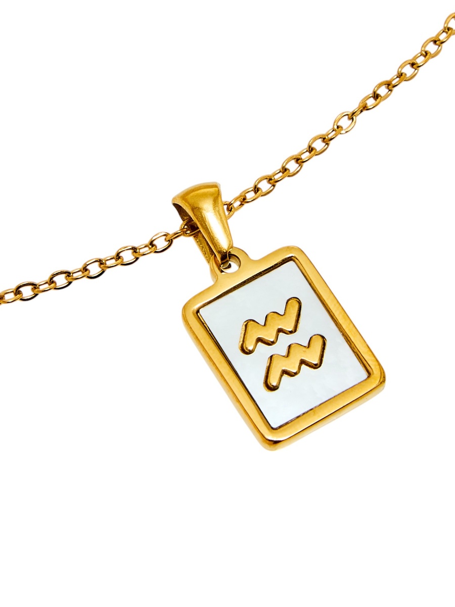 Aquarius Pendant Chain Necklace with Lobster Clasp Closure