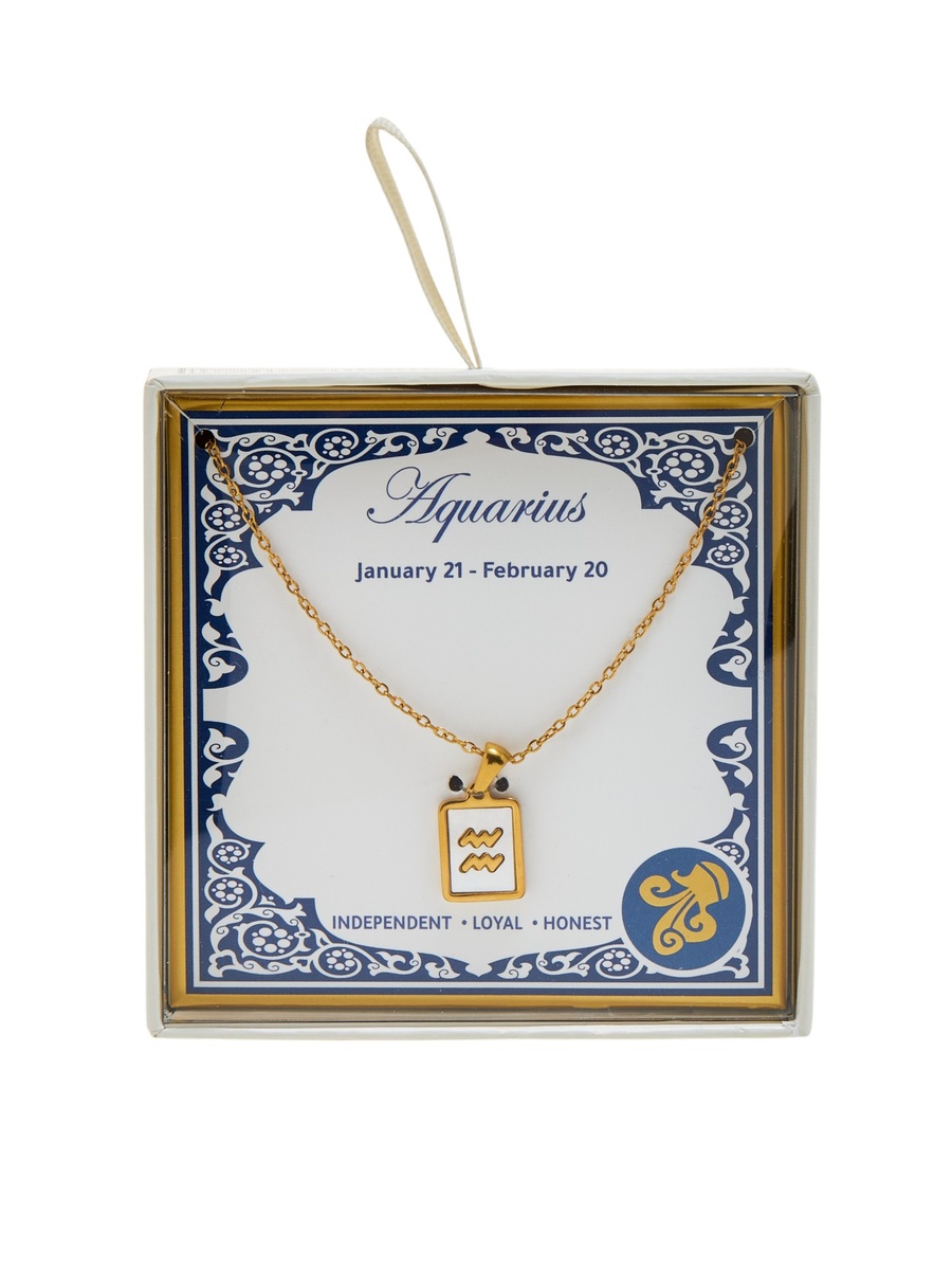 Aquarius Pendant Chain Necklace with Lobster Clasp Closure
