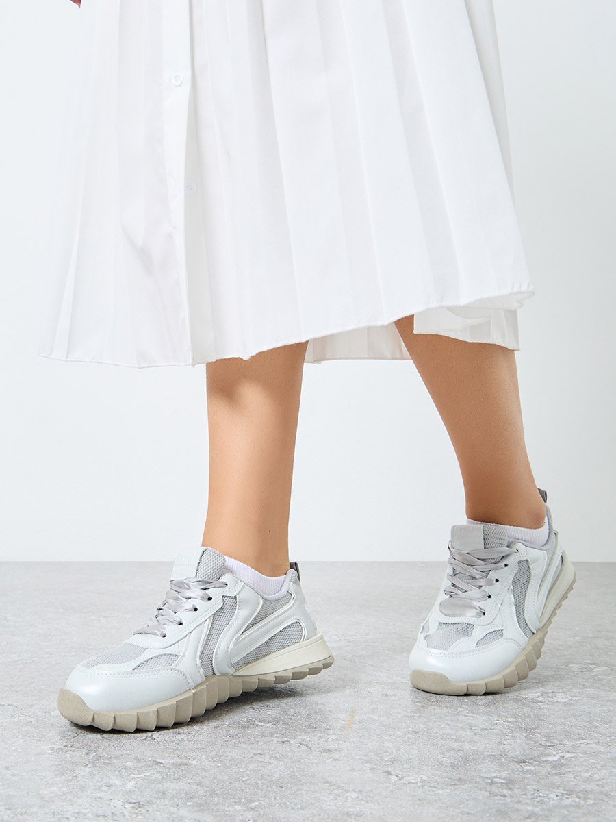 Panelled Lace Up Sneakers