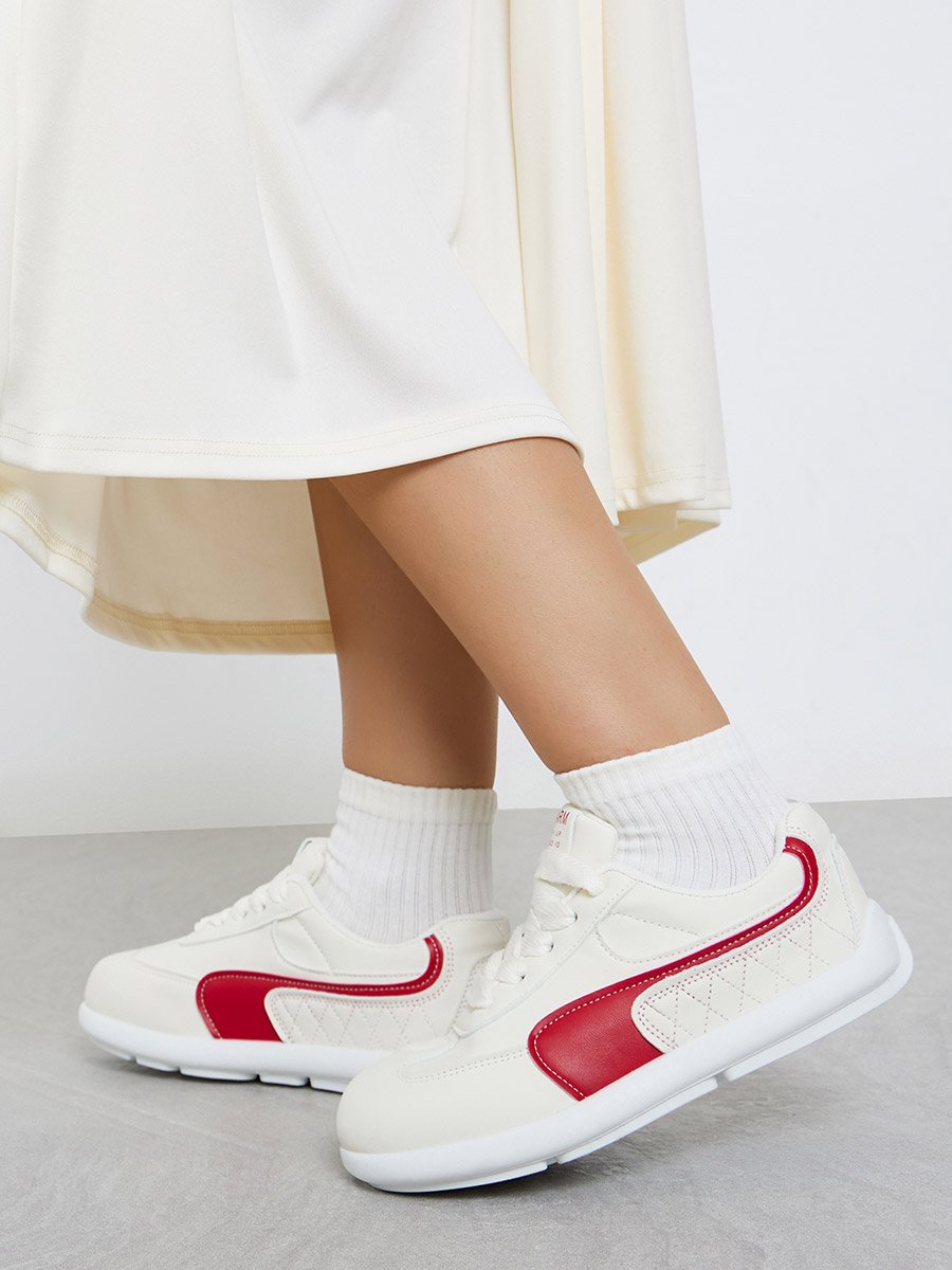 Panelled Lace Up Sneakers