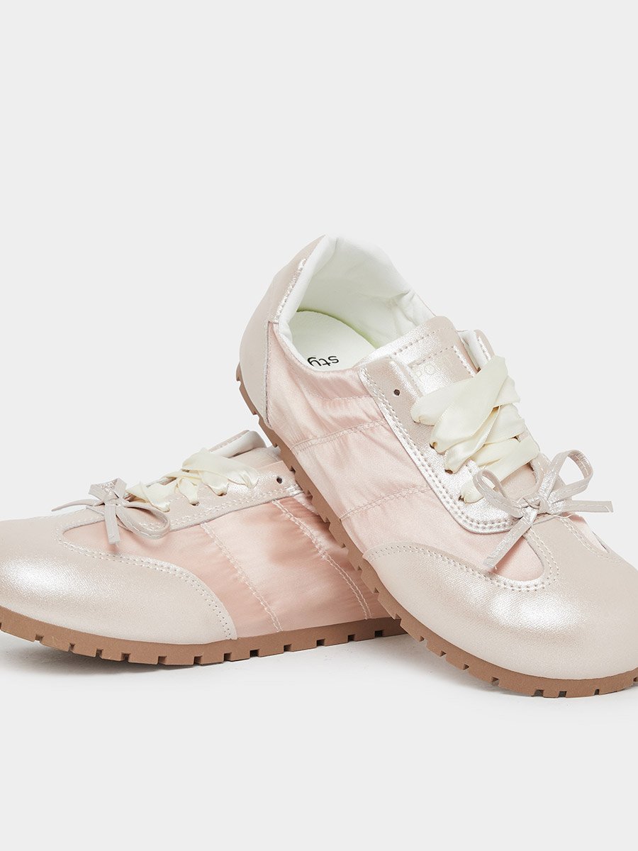 Bow Detail Lace Up Sneakers