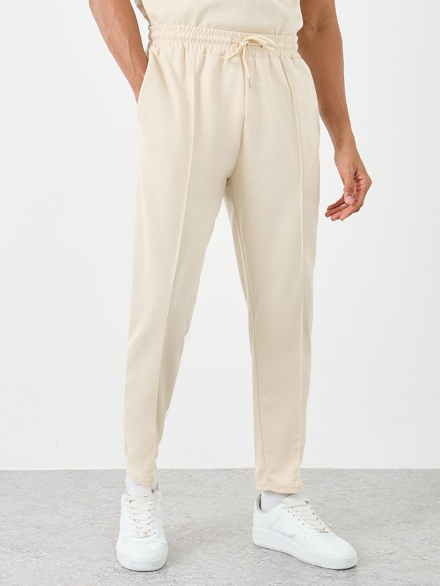 Men Solid Regular Fit T-Shirt and Joggers Co-ords