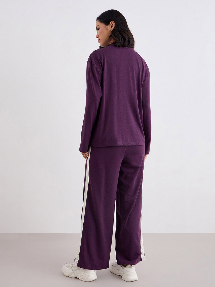 Women Relaxed Fit T-Shirt and Wide Joggers Co-Ords