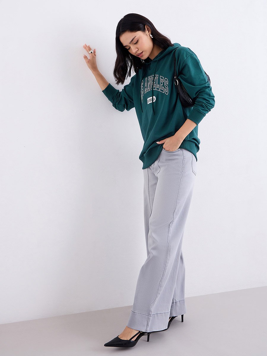Green Los Angeles Embroidered Hoodie