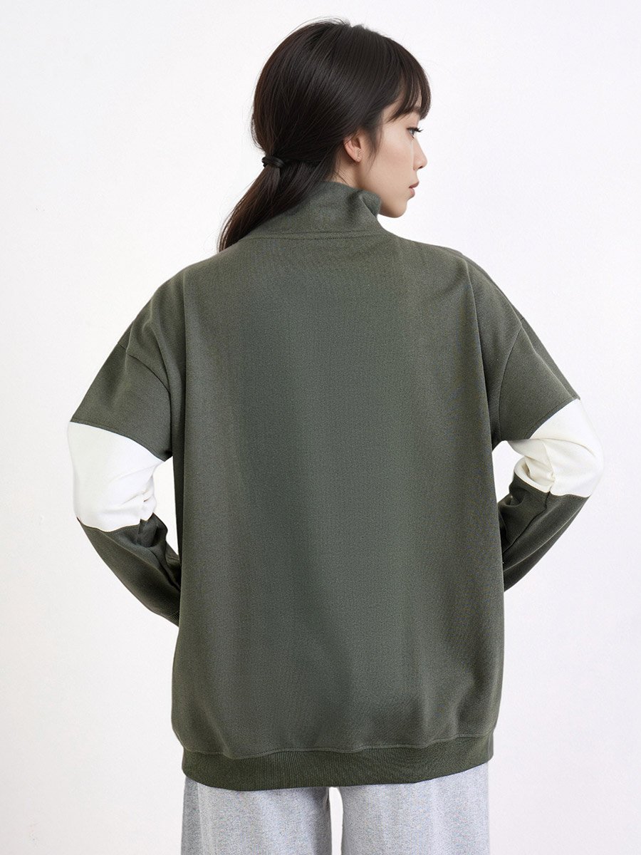 Green Slogan Print Longline Sweatshirt