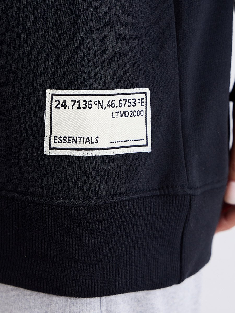 Longline Black Oversized Sweatshirt