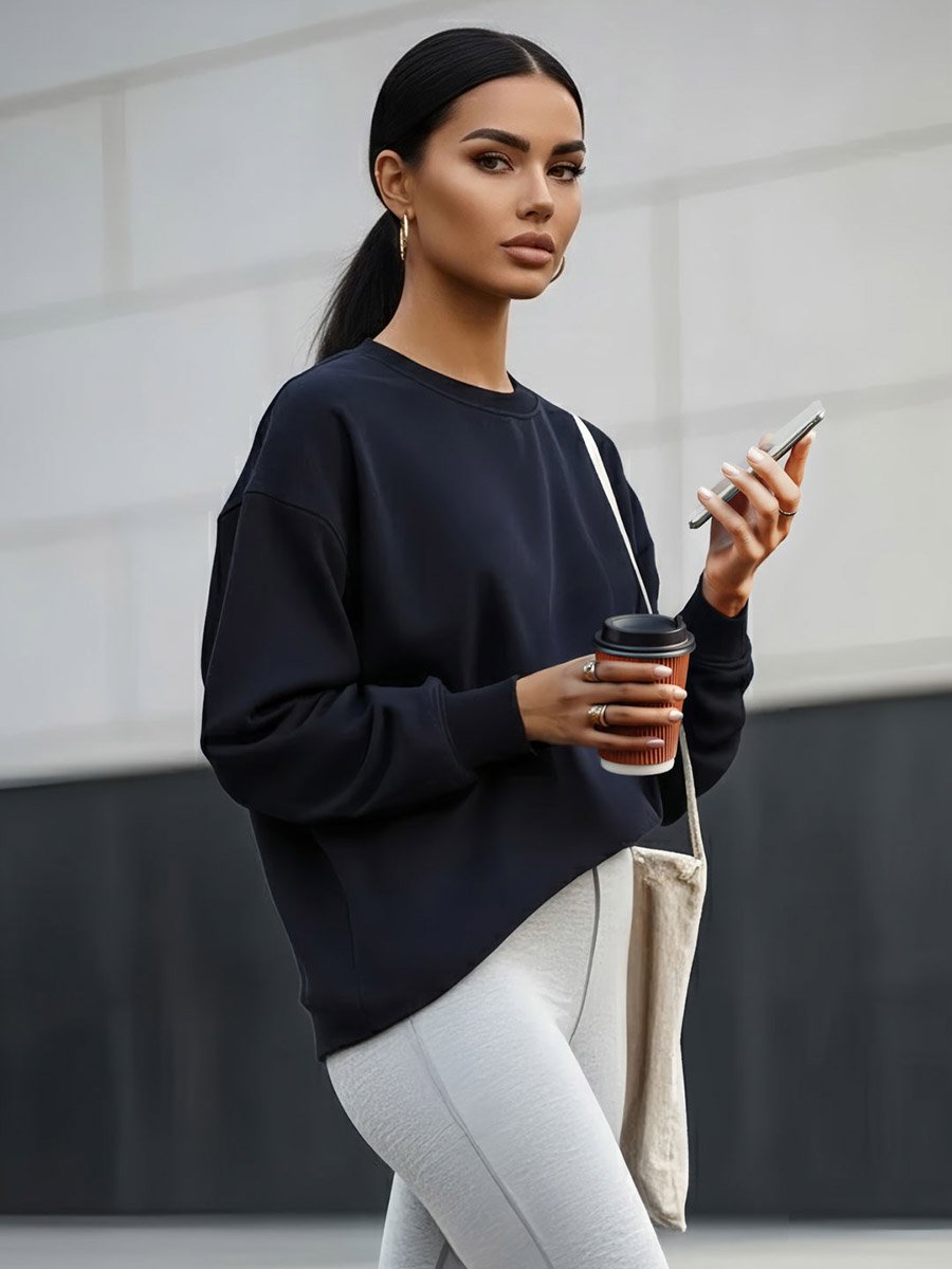 Longline Black Oversized Sweatshirt