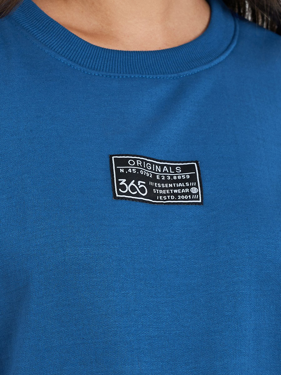 Women Dark Blue Sweatshirt with Badge